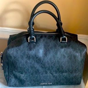 Michael Kors black leather satchel bag
